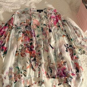 Karen Kane Multicolor sheer Floral caftan